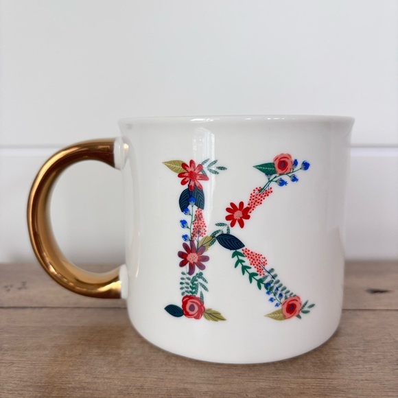 Opalhouse Floral Initial Mug with Gold Handle - Picture 1 of 13